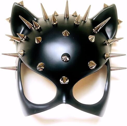 Red Black Cat Woman Dress up Cosplay Party Masquerade Mask Spiky Halloween in Saudi Arabia