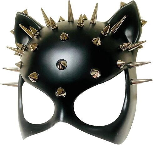Red Black Cat Woman Dress up Cosplay Party Masquerade Mask Spiky Halloween in Saudi Arabia