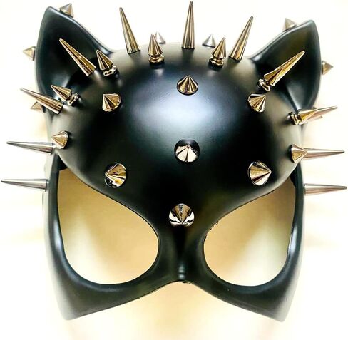 Red Black Cat Woman Dress up Cosplay Party Masquerade Mask Spiky Halloween in Saudi Arabia