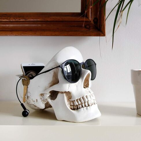 Suck UK Key Gothic Bowl | Skeleton Ring Earring Holder Skull Desktop Organizer & Goth Decor Jewelry Dish, White in Kuwait