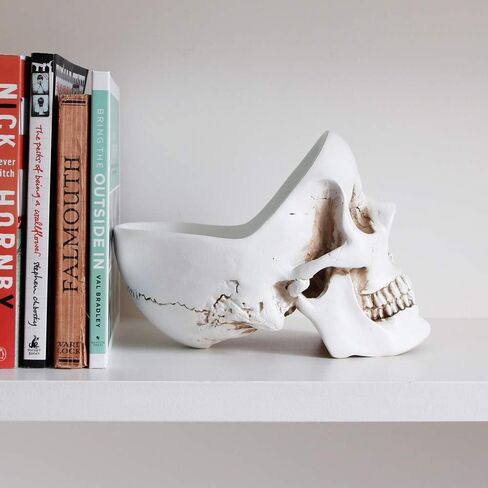 Suck UK Key Gothic Bowl | Skeleton Ring Earring Holder Skull Desktop Organizer & Goth Decor Jewelry Dish, White in Kuwait