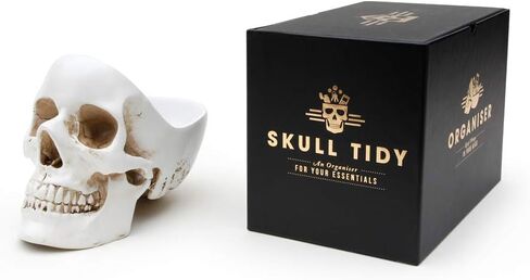 Suck UK Key Gothic Bowl | Skeleton Ring Earring Holder Skull Desktop Organizer & Goth Decor Jewelry Dish, White in Kuwait