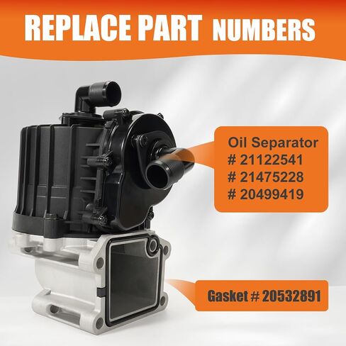 Crankcase Ventilation Oil Separator with Gasket Fit for Volvo Mack D13 MP8 Truck Vehicle Engine, 2008-2014#Replace Oil Separator 21122541 21475228 20499419 + Gasket 20532891 in Saudi Arabia