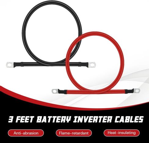 6 AWG Battery Cable 1FT 6 Gauge Pure Copper Battery Inverter Cables with 5/16 in Lugs Both Ends Power Inverter Wire Set for Automotive Solar Power Inverter Marine Boat RV Car Motorcycle (1FT) in Saudi Arabia