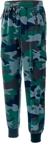 DEVOROPA Boys Joggers Lightweight Hiking Cargo Pants Water Resistant UPF 50+ Quick Dry Youth Kids Athletic Running Pants in Saudi Arabia