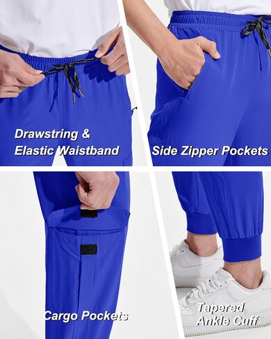 DEVOROPA Boys Joggers Lightweight Hiking Cargo Pants Water Resistant UPF 50+ Quick Dry Youth Kids Athletic Running Pants in Saudi Arabia