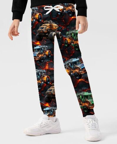 Idgreatim 6-16T Boys Jogger Pants Funny 3D Graphic Sweatpants Kids Casual Sport Trousers with Pockets in Saudi Arabia