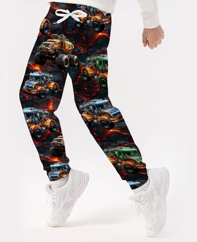 Idgreatim 6-16T Boys Jogger Pants Funny 3D Graphic Sweatpants Kids Casual Sport Trousers with Pockets in Saudi Arabia