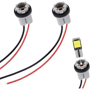 2PCS T15 Tail Light Harness,Durable Tail Light Socket with Rubber Ring for Brake Light Socket,Turn Signal Socket Replacement,Premium T10 T13 T15 Bulb Socket Car Accessories