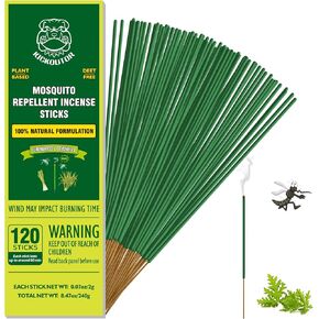 Mosquito Repellent Outdoor Patio 240 PCS Natural Citronella Incense Sticks DEET Free Lemongrass Oil Gnat Mosquito Control for Indoor Backyard Travel Camping