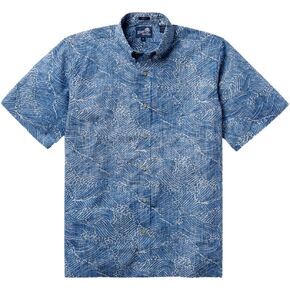 Reyn Spooner Men's Molokai Channel Button Front Shirt, Lichen Blue