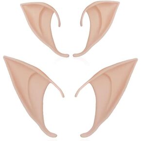 miccostumes 2 Pairs Elf Ears Light Color Latex Pixie Ear Tips Set Cosplay Masquerade Accessories Halloween Dress-Up Party