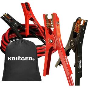 K KRIËGER Jumper Cables for Car Battery, Heavy Duty Automotive Booster Cables for Jump Starting Dead or Weak Batteries with Carrying Bag Included (16-Feet (4-Gauge)