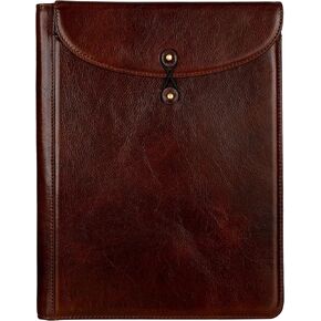 Time Resistance Leather Portolio - Full-Grain Leather Portfolio – Document Briefcase Made in Italy – Tablet size bag