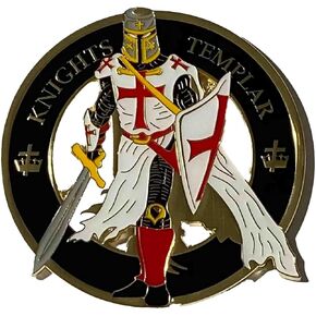 Knights Templar Car Emblem (3"")[White, Red, Black]