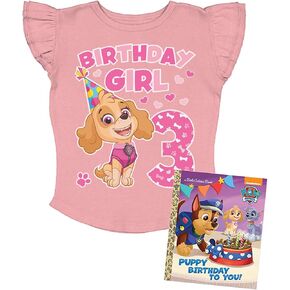 Mighty Pup Skye 3rd Birthday Girl Shirt Paw Patrol 3 Year Old Toddler Kids Girls Ruffle Sleeve T-Shirt