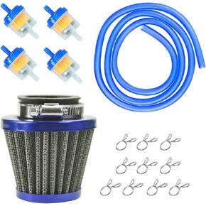 35mm Air filter Fuel Line Kit for 110cc 125cc SSR110 SSR125 TTR90 TTR110 PW80 CRF50 CRF70 XR50 XR70 KLX110 Baja DR70 Motovox MVX70 MVX110 Tao Tao DB14 Dirt Pit bike Four Wheeler Quad ATV Blue