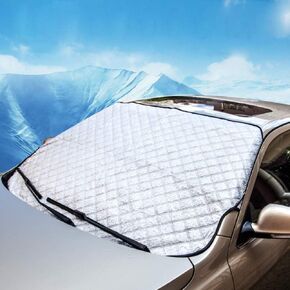 MITALOO Car Windshield Snow Cover with 4 Layers Protection, Frost Ice Removal Sun Shade for Winter Protection, Extra Large and Thick Windshield Ice Cover Fits for Cars Trucks Vans and SUVs