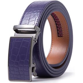 Genuine Leather Slide Ratchet Belt Men Multicolored Unisex Customizable Fit