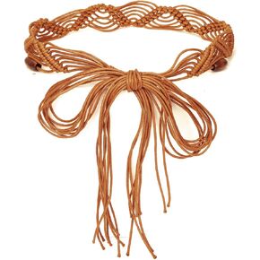 ILuvatar Women's tassel knotted belt hand woven belt Women's Bohemian Style Rope Braid Waist belt