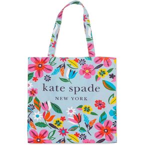 Kate Spade New York Cute Canvas Tote Bag for Women, Canvas Beach Bag, Book Tote with Pocket, Safari Floral