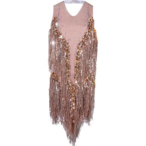 Rhinestone Sequin Fringes Dance Bodysuit Women Sexy Nightclub Birthday Party Leotard Stage Show Costume Outfits