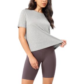 ODODOS Modal Soft Short Sleeve Shirts for Women Crew Neck Yoga Tee Casual Workout Tops