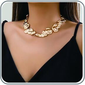 MIFYNN 14K الذهب بيان المختنق قلادة للنساء مكتنزة الموضة قلادة Lrregular الحمم المختنق سحر الشرير القلائد مجوهرات هدايا