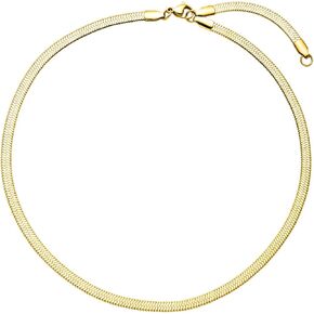 قلادة Purelei® I'lalo Choker - مجوهرات من الفولاذ المقاوم للصدأ مطلية بالذهب عيار 18 قيراط - سلسلة مقاومة للماء - طول قابل للتعديل من 14 إلى 16 بوصة - مجوهرات عصرية لمظهرك الفردي