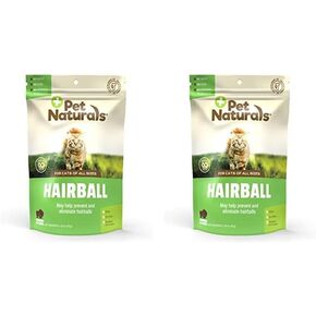 Pet Naturals Hairball - 30 Chicken-Flavored Chews - Cat Supplements & Vitamins for Hairball Control and Digestive Support, Contains No Corn or Wheat​