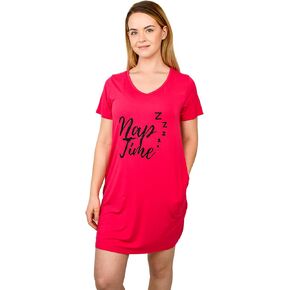 Women's Viscose from Bamboo Graphic Sleep Shirt with Pockets. Short Sleeve Cooling and Breathable (S-XXL)