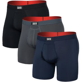 SAXX Underwear Co. - Men's Multi-Sport Mesh Boxer Brief Fly 3Pk With Built-In Pouch Support - Underwear For Men