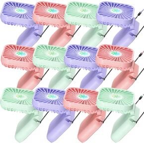 12 Pack Necklace Fans Portable Neck Hanging Fan Mini Fan Handheld Hand Held Fan for Cooling Small Personal Hands Free Fan USB Rechargeable Battery 3 Speed Air Circulatory Fan (Blue) in Saudi Arabia