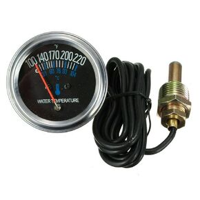 52mm Water Temperature Gauge, 38-104℃ Car Mechanical Meter with Yellow Light, DC 12V Mechanical Accessories Pointer Engine Instrument(Black)