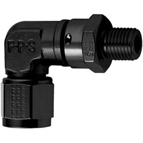 Fragola Performance Systems 499006-BL #6 Female Nut X 9/16-18 (6) O-Ring 90 Deg Swivel Black