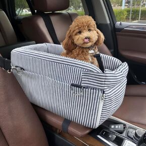 Johnear Puppy Dog Booster Seat for Small Dog up to 20 lbs Outing Car Travel, 3 in 1 Portable Pet Handbag Sofa Dog Car Center Console Seat ，Pet Carrier with Safety Belt for Passenger Seat in Saudi Arabia
