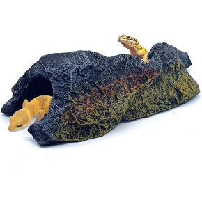 BNOSDM Reptile Hideout Cave,Resin Reptiles Climbing Rock,Leopard Gecko Hideaway,Lizards Climb Rock,Turtle Basking Platform,Reptile Habitat Decor Tank Accessories for Snakes Spider Chameleon Frog