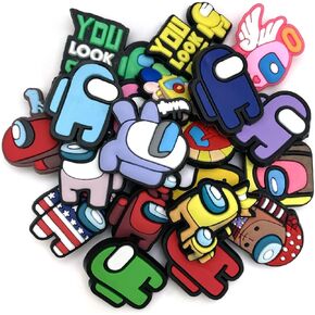 20 35Pcs Cartoon Game Shoe Charms Fits for Croc Clog Sandals Shoes Decoration, Cute Game Accessories Charms for Kid Boy Party Favor Gifts