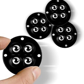 Furniture Mini Rollers with 4 Sets of Silent casters, Movable Base with Adhesive/Screw Mounted Ball Universal Wheels (Black)
