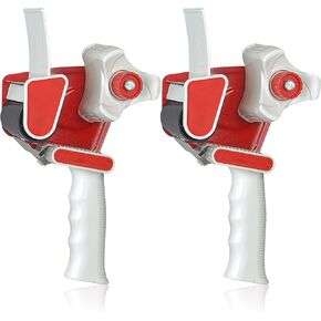BOMEI PACK Heavy Duty Packaging Tape Dispenser, 2 Inch Tape Gun with Clear Tape, 1 Dispenser + 2 Rolls