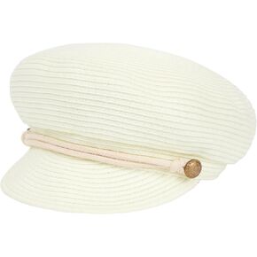 Women Summer Wide Brim Straw Woven Sun Hat Visor Flat Top Newsboy Cap Painter Hat
