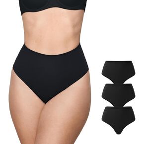 Women's Inbarely Plus Thong Underwear Pack - High Waisted Sexy Smooth Tagless Ladies Underwear Panties 3 Pack