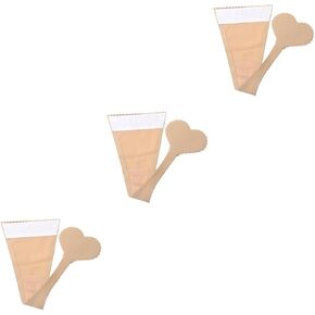 3Pcs Womens Invisible Lace Nude Thongs, One Piece C-line Pants Fun Underwear Thong, Self Adhesive No Panty Line Heart Shaped Strapless C-String Thong, Skin Color, Size M