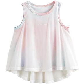 MARC&JANIE Girls Cooling Sun Potection Sports Vest Tshirts False Two Piece Tank Tops 240331