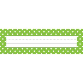 Teacher Created Resources Lime Polka Dots Name Plates (4798)