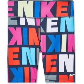 Nike Girl's DriFit One Bike Shorts (Little Kids/Big Kids) Obsidian/Obsidian/White SM (7-8 Big Kid)