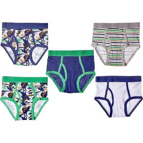 Trimfit Boys' 100 Percent Cotton Tagless Assorted Briefs 5-Pack