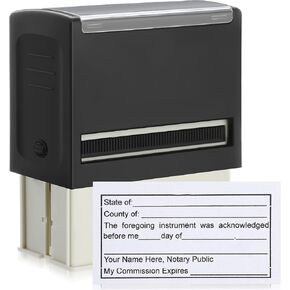 Sinload Notary Acknowledgement Stamp Self Inking Notary Stamp Notary Public Stamp for Sworn and Subscribed Notary Acknowledgement Stamp for Any State Crisp Impression, 1.46 x 2.95 Inches