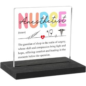 Nurse Anesthetist Gifts, Nurse Appreciation Gifts, Nursing Student Graduation Gifts, Nurse Anesthetist Office Cubicle Decor, Nurse Anesthetist Definition Acrylic Desk Décor Sign, DSF215