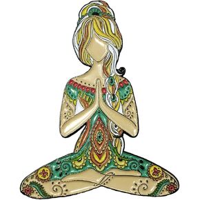 Yoga Girl Lotus Namaste Ceramic Enamel Lapel Pin
